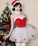 上下セット クリスマ コスプレ ベアトップ セクシー かわいい サンタ服 XH2-DML65