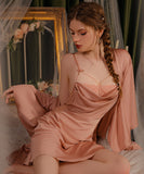 【2点セット】5色 セクシー パッド付き ルームウェア エロかわいい パジャマ レース 谷間魅せ XH8-GR3472