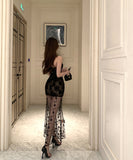 ロングドレス 透明感 ベアトップ エレガント 気質 宴会 セクシー フラワー パーティーXH2-ZED882487DXH437A