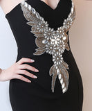 ロングドレス 宴会 ナイトクラブ キラキラ パーティードレス 透明感 肌見せ レース ゴージャス XH2-HX195