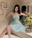 キラキラ ミニドレス キャバドレス セクシー ベアトップ Party お姫様 XH2-LQE5352H449