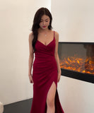 【2色】ロングドレス キャバドレス 谷間魅せ ナイトクラブ セクシー スリット 宴会 XH2-YM9127