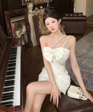 【2色】キャバドレス ミニドレス フリル 蝶結び エレガント セクシー おしゃれ YH2-ZED888367DXH238A