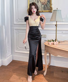 【2色】ロングドレス キャバドレス 蝶 ナイトクラブ スリート 宴会 エレガント セクシー XH2-JX5065