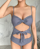 チェック柄 ビキニ セクシー 水着 リボン 大人可愛い 温泉 旅行 XH7-KSD2316
