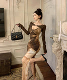 【2点セット】ロングドレス タイトドレス セクシー キャバクラ chic おしゃれ XH2-ZED886068DXH343A