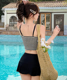 ビキニ 水着 チック柄 体型カバー 大人可愛い ワンピース モノキニ ビーチ 海 旅行 SNS話題 XH7-PB5502