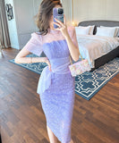 【手作り】膝丈ドレス キャバドレス 高品質 レース チュール エレガント 気質 XH2-JY20366