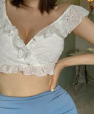 【2色】ビキニ 水着 モノキニ かわいい フリル ビーチ 旅行 XH7-XYX-Q2373