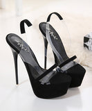 【蛇柄＆ブラック】ハイヒール セクシー 透明 脚長効果 ナイトクラブ XH5‐XL‐MY-166-83