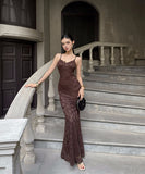 ロングドレス マーメイドドレス キャミワンピ セクシー 宴会 パーティー エレガント XH2-XHY917989
