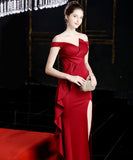 【5色】ロングドレス 高品質 ナイトドレス 宴会 オフショルダー 演奏会 XH2-YEY16655#