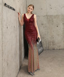 【5色】ロングドレス 高品質 キラキラ ナイトドレス 宴会 マーメイド 演奏会 XH2-YEY18079#