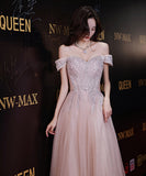 バースデーロングドレス 宴会 パーティー 演奏会 オフショルダーフ キラキラ XH2-YWL4/17