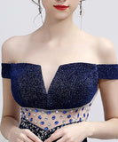 ロングドレス オフショルダー 宴会 二次会 パーティードレス キラキラ レース ゴージャス XH2-HX149