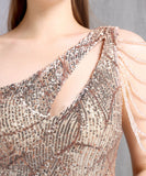 【5色】ロングドレス 高品質 キラキラ ナイトドレス 宴会 ワンショルダー 演奏会 XH2-YEY18519#