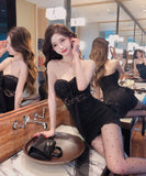 【4色】ミニドレス レース キャバドレス カワセクシー 肌見せ タイトドレス 着痩せ XH2-DD4123