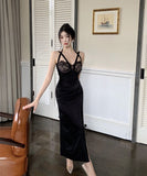 ロングドレス セクシー レース 谷間見せ party 気質 エレガント XH2-DD6332