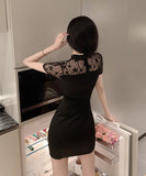 チャイナドレス ミニドレス キャバドレス 新作 セクシー 透け感　XH2-DD2668