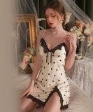 パジャマ エロかわいい ルームウェア パッド付き レース リボン XH7-GR3295