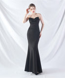 【8色】ロングドレス ナイトドレス ベアトップ セクシー 宴会 演奏会 誕生日 XH2-YEY31887#