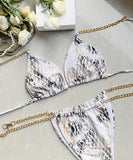 ビキニ セクシー 水着 モノキニ チェーン 三角ビキニ XH7-DP-A31601