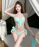 【4色】【3点セット】ビキニ 三角ビキニ セクシー 水着 モノキニ ホルターネック INS話題 ビーチ XH7-YQ-HH3A9AGRLL