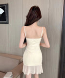 【5色】minidress キャバドレス 谷間見せ party カワセクシー フリル XH2-DD6161