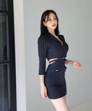 ミニドレス エレガント Vネック 小顔効果 カワセクシー 気質 おしゃれ XH2-ZED880113E49