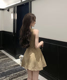 ミニドレス Aライン 高級感 宴会 パーティー キャバドレス 着痩せ 気質 ノースリーブ 大人可愛い XH2-XKD-D529-6906-Jun3