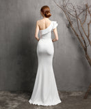 【8色】ロングドレスワンーショルダーマーメイド宴会演奏会ナイトドレスセクシーエレガントXH2-YEY16023#