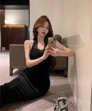 ロングドレス キャバドレス ホルターネック セクシー レース パーティー エレガント 宴会 キャバクラ XH2-XKD-D452-987-Nov17