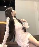 【2色】ミニドレス キャバドレス レース セクシー 高級感 肌見せ エレガント おしゃれ XH2-XKD-D529-6602-Nov13-d