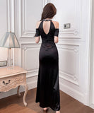 【2色】ロングドレス キャバドレス ナイトクラブ スリート 宴会 フリル セクシー 真珠 エレガントXH2-JX5158