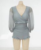 ビキニ 水着 体型カバー 温泉 韓国っぽ モノキニ 大人可愛い INS話題 ビーチ XH7-DP-A21517