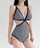 千鳥格子 水着ビキニ 夏 可愛い モノキニ 体型カバー 温泉 旅行 XH7-DP-A30609