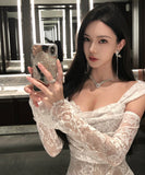 ロングドレス レースドレス エレガント 宴会 キャバドレス オフショルダー パーティー XH2-CD4-530-91770680