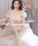 ロングドレス キラキラ 誕生日 パーティードレス お姫様 演奏会 宴会 XH2-BYLF77