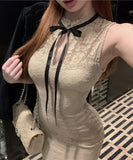 膝丈ドレス レース エレガント タイトドレス セクシー セレブ風 女子力 XH-XKD-D529-6369-Aug31