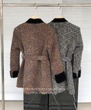 【2色】ミニドレスツイードセレブ風高級感秋冬エレガント着痩せ気質韓国っぽXH2-TCL25177L