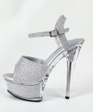 【6色】ハイヒール パンプス 15cm キラキラ スリッパ 美脚効果 歩きやすい 流行り OL 百掛け 透かし彫り ヒール 靴 XH5-JJMX190-A20