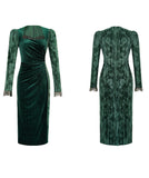 手作り 膝丈ドレス レース 高級感 スリート エレガント 気質 セレブ風 宴会 XH-JY20993