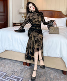 手作り ロングドレス 高品質 レース チュール フリル セクシー エレガント マーメイド XH2-JY20743