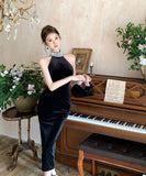 膝丈ドレス キャバドレス キラキラ ホルターネック セクシー セレブ風 パーティー XH2-ZED888587DXH238A