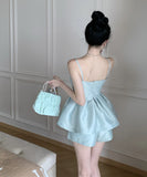 【2点セット】2色 ミニドレス Aライン 着痩せ お姫様 大人可愛い セクシー セレブ風 気質 おしゃれ XH2-WDS2327