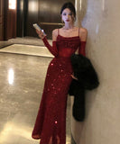 ロングドレス キラキラ キャバドレス ナイトクラブ パーティー セクシー 誕生日 パーティー XH2-CD4-530-91790650