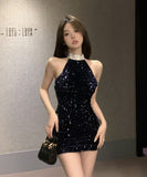 ミニドレス キャバドレス 背露出 セクシー キラキラ party Aライン エレガント XH2-XKD-GR-34-1817-May5
