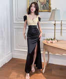 【2色】ロングドレス キャバドレス 蝶 ナイトクラブ スリート 宴会 エレガント セクシー XH2-JX5065