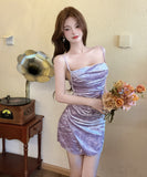 【4色】ミニドレス セクシー キャバドレス 谷間見せ 肌見せ party XH2-DD7403