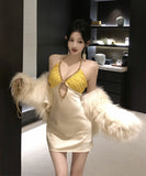 ミニドレス セクシー ホルターネック 谷間見せキャバドレスパーティー 気質 おしゃれ XH2-MXX2030